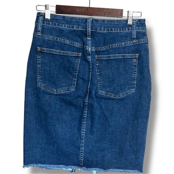 Madewell Classic Dark Blue Denim Pencil Skirt With Front Slit and Pockets - Picture 16 of 16